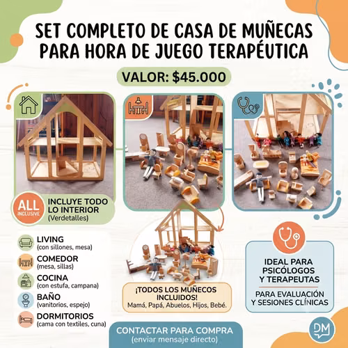 Casa de muñecas para hora de juego terapéutica