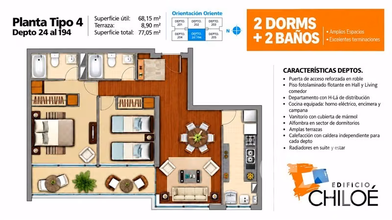 77 mt2, Calle Chiloe, ¡Cercano a Metro Departamental! - Imagen 5