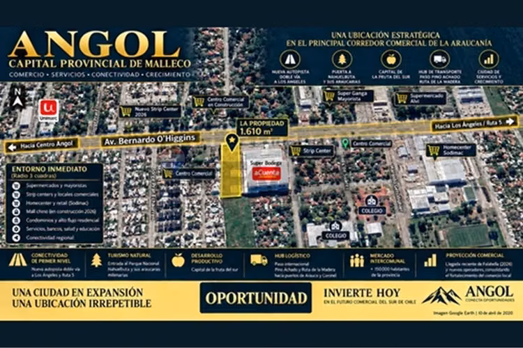 Terreno comercial en angol 1610 m2