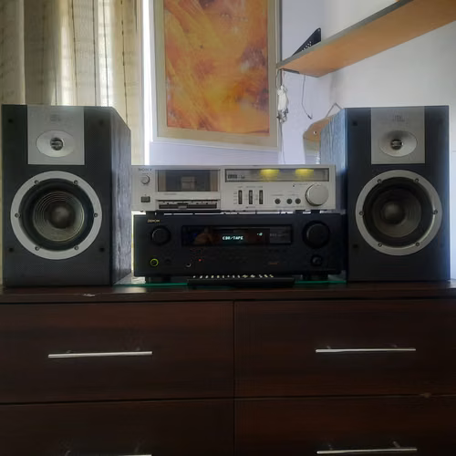EQUIPO STEREO HIFI DENON DRA-500AE, DECK SONY TC-K22 Y PARLANTES JBL. USADO COMO NUEVO.