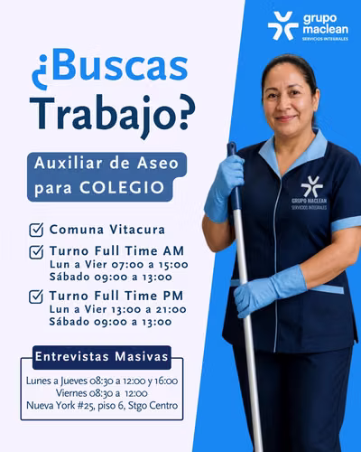 Auxiliar de Aseo-Colegio Vitacura