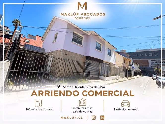 Amplia propiedad comercial en arriendo, a pasos de Mall Marina, Viña del Mar