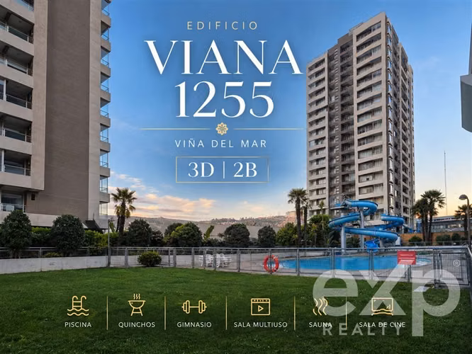 En venta de 3D 2B en Viña del Mar, condomino de lujos