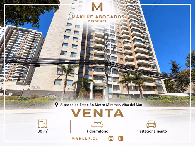 Departamento 1 dormitorio en venta, en pleno centro de Viña del Mar