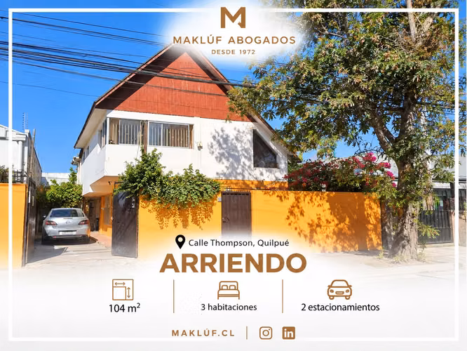 Rebajada!! Casa 3 dormitorios en arriendo en pleno centro de Quilpué