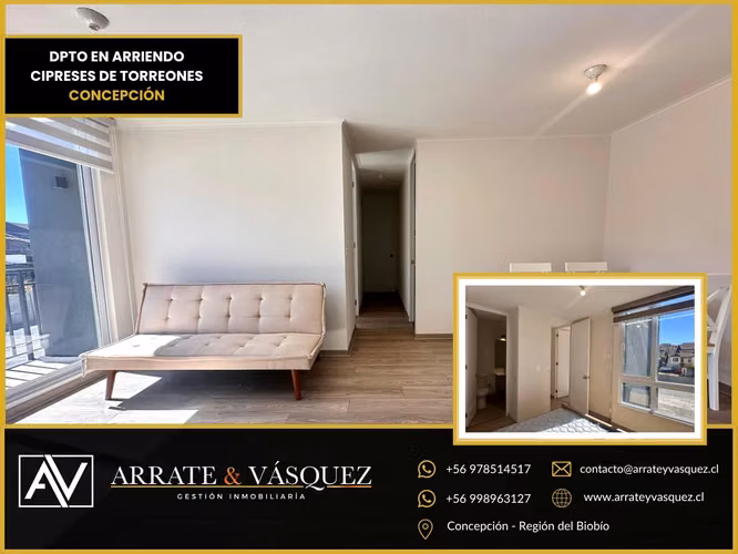 Arriendo Departamento Semi Amoblado Torreones