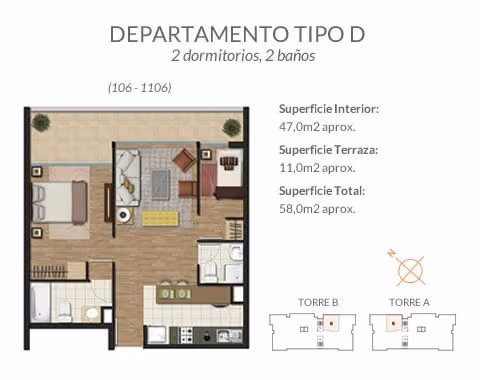 Depto en venta 2D 2B, estacionamiento, terraza en La Florida - Imagen 12