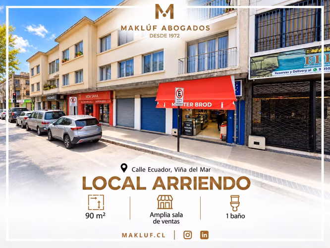 Local 90 m2 en arriendo, calle Ecuador, Viña del Mar - Imagen 1