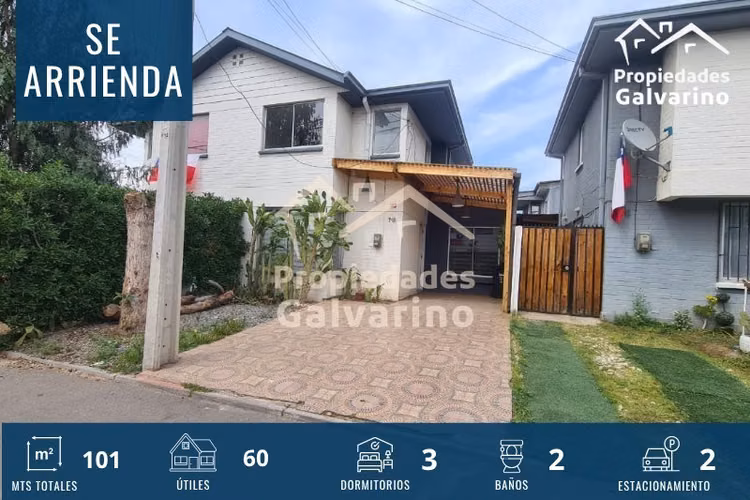 Casa en arriendo de 3 dorm. en Lampa