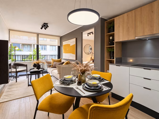 Venta Departamentos Nuevos / Estudios, 1 y 2 Dormitorios / Barrio Dieciocho – Santiago Centro