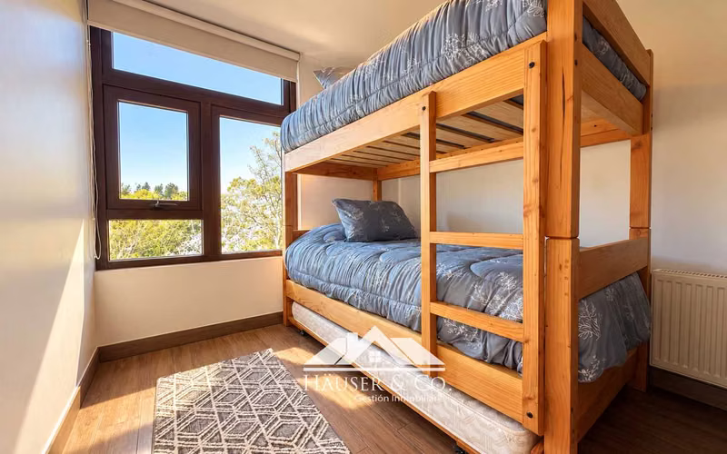 Departamento la Poza Pucón para 9 pers con vista al lago