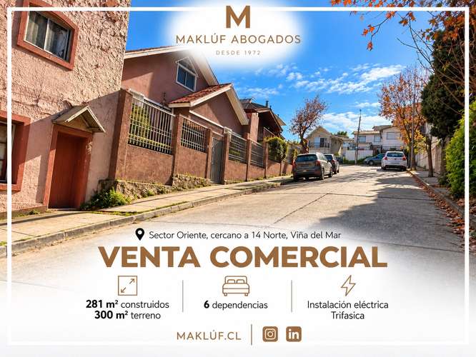 Propiedad comercial/habitacional en venta, sector Oriente, Viña del Mar.