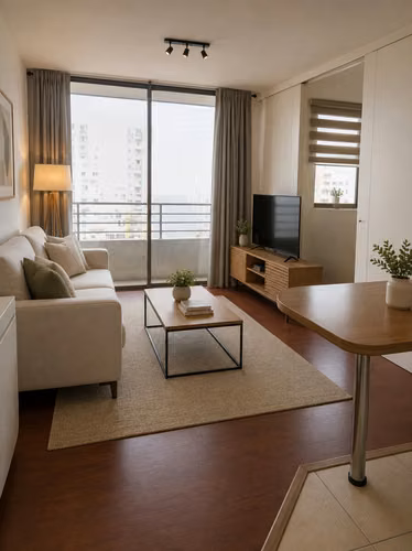 Departamento un dormitorio en Santa Isabel con Portugal . 50%  descuento  primer mes de arriendo