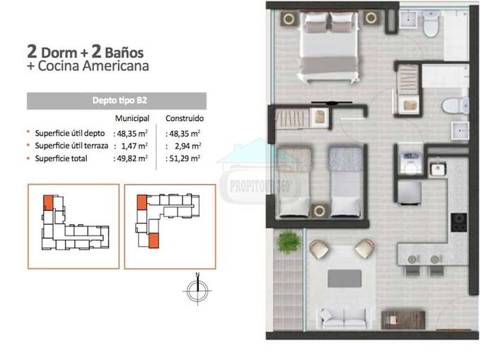 DEPARTAMENTO 2D2B CON BONO PIE EN ÑUÑOA - Imagen 19