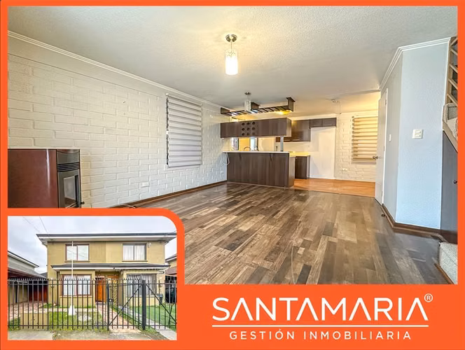 Arriendo casa 2 Dormitorios con estacionamiento, en Hualpén