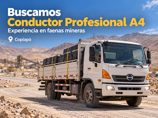 Conductor Profesional A4 – Reparto en Faenas Mineras