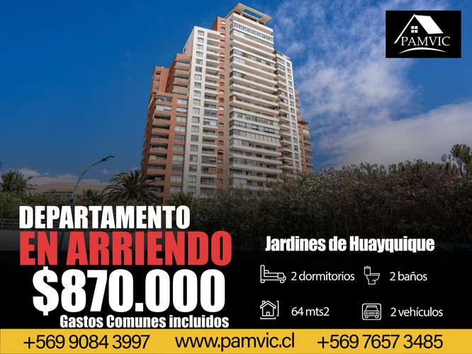 Departamento Amoblado en Arriendo en Jardines de Huayquique