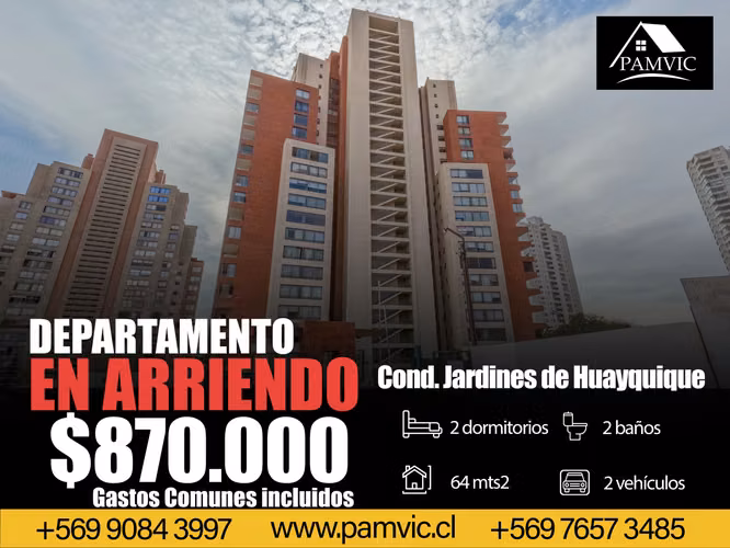 Departamento Amoblado en Arriendo en Jardines de Huayquique