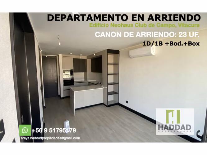 Departamento 1D/1B en arriendo en Canta Gallo, Vitacura
