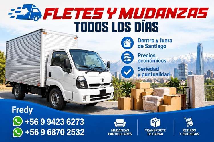 Mudanzas, Fletes y Transporte Camión 3/4 - Santiago y Regiones
