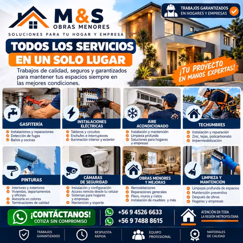 Obras menores Santiago | Gasfitería, electricidad y mantención