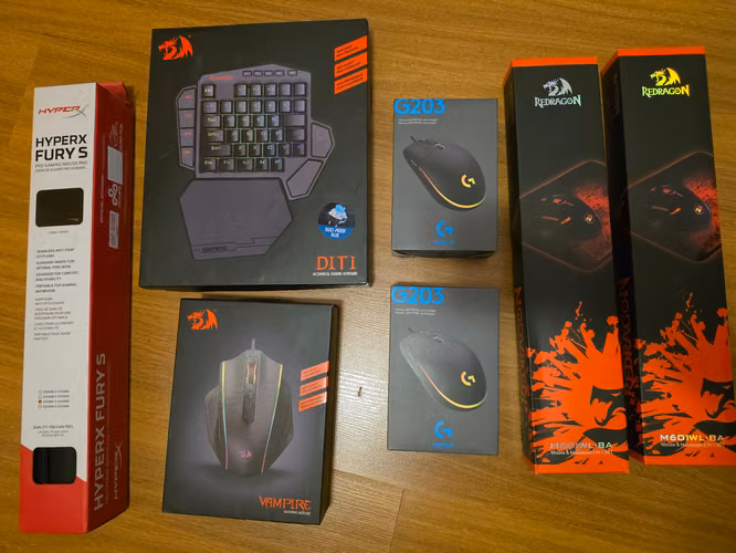 Lote gamer nuevo sellado Logitech Redragon y HyperX