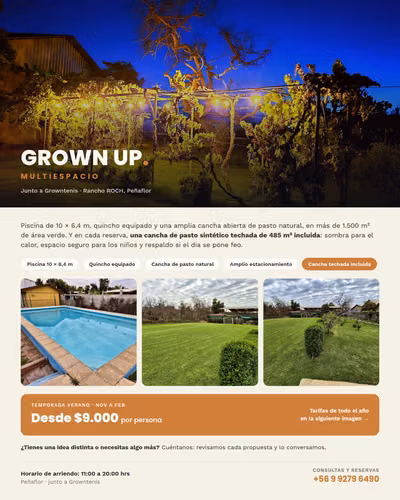 Arriendo quincho y piscina para eventos y paseos de curso - Peñaflor