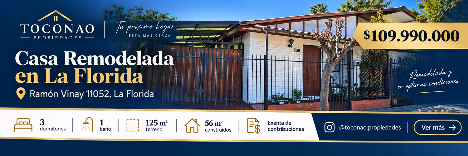 Casa Remodelada en La Florida – 3 Dormitorios y Excelente Ubicación