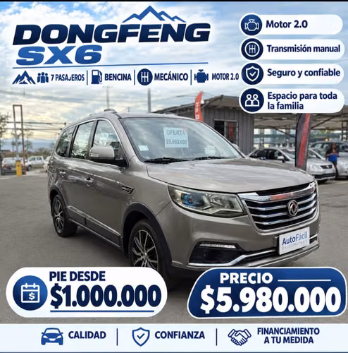 dongfenf joyear sx6 2019  3 corridas de asientos 2.0