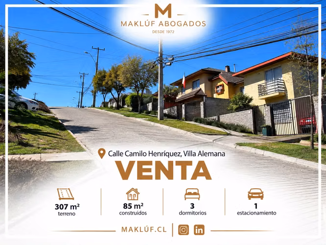 Casa en venta, 3 dormitorios, Camilo Henriquez, Quilpué.