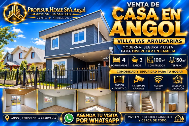 Casa Nueva 4D 3B en Venta en Angol (185372)