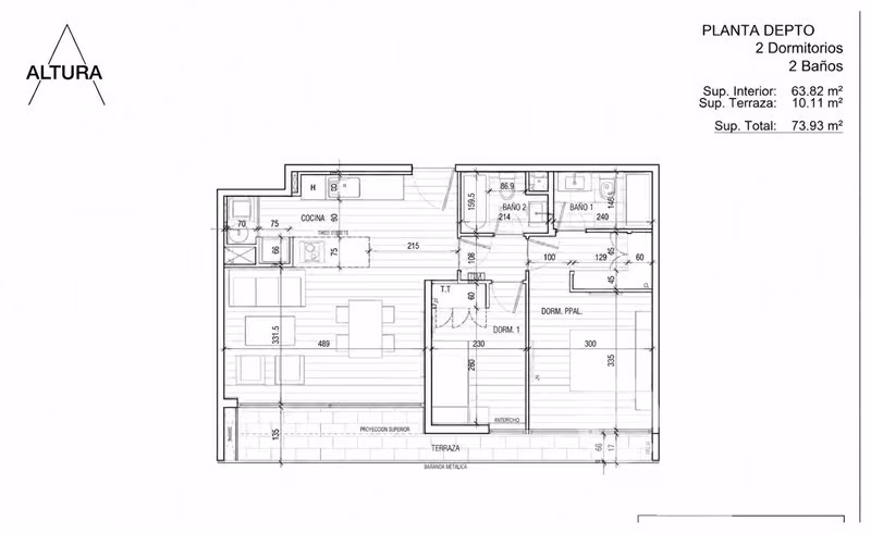 Moderno Depto 2D+2B+E+B, Edificio Boutique, Providencia - Imagen 2