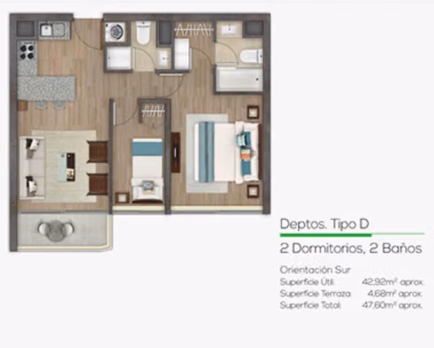 SE VENDE DEPARTAMENTO 2D-2B-1E  CENTRO DE SANTIAGO - Imagen 16