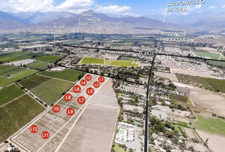Parcela urbanizada 7800  m²  Condominio Doña Gabriela San Esteban
