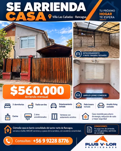 Se arrienda Casa Sector Norte de Rancagua