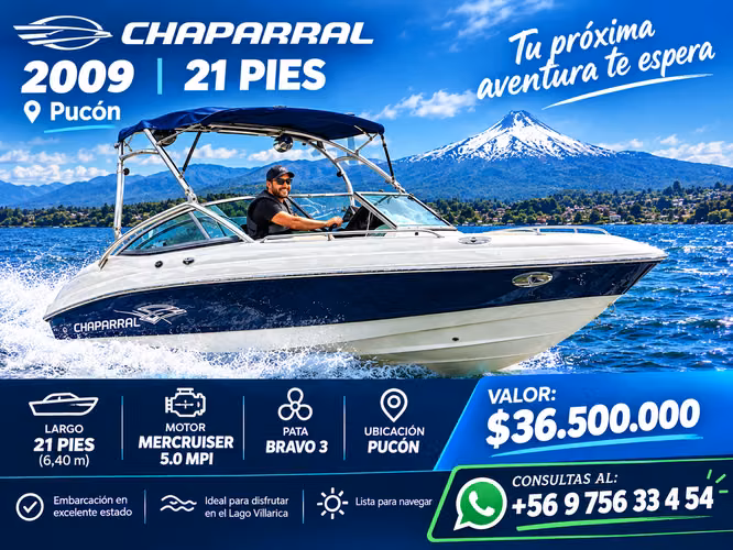 vendo lancha Chaparral 21 pies