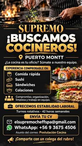 Cocinero con experiencia