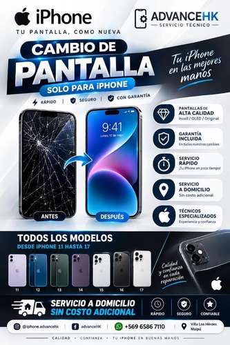 Cambio de pantallas, baterías y todo IPHONE