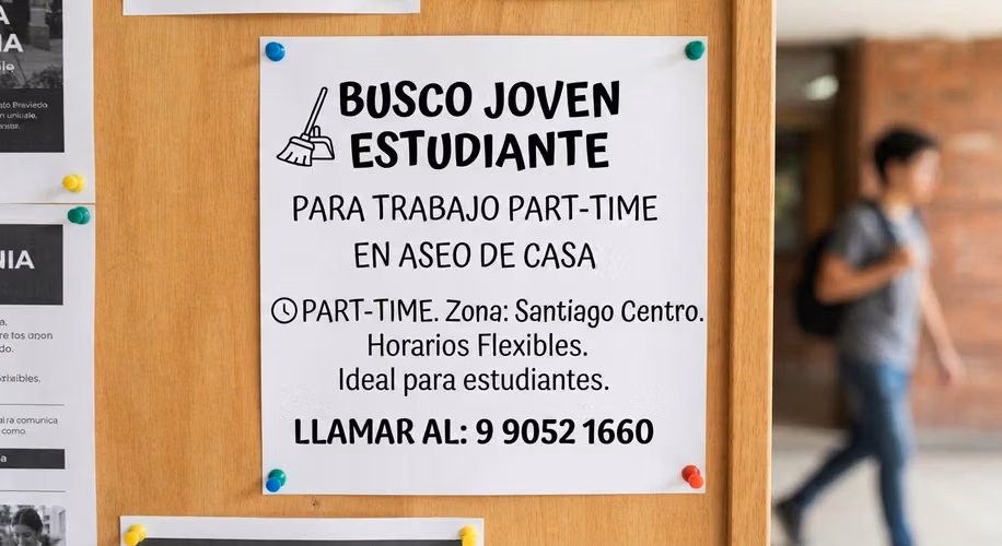 BUSCO JOVEN ESTUDIANTE PARA ASEO. TRABAJO PART TIME. 