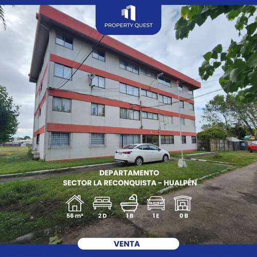 VENTA DEPTO 2D(3D)+1B CON ESTACIONAMIENTO HUALPÉN