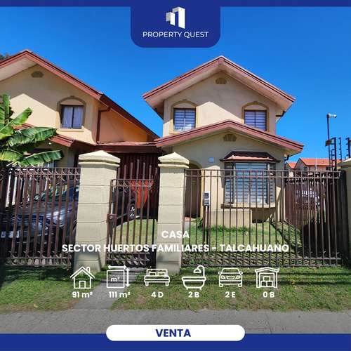 VENTA AMPLIA CASA 4D+2B H. FAMILIARES TALCAHUANO