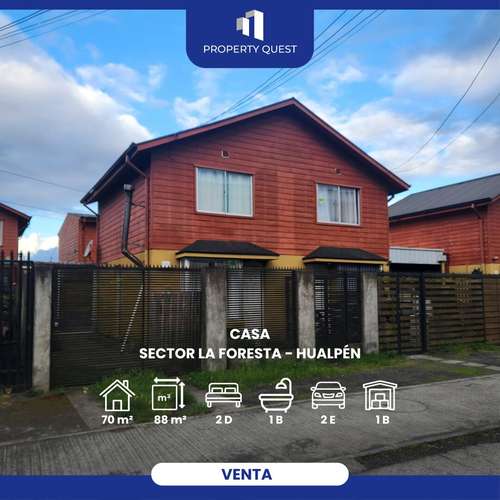 VENTA CASA 2D+1B LA FORESTA - HUALPÉN