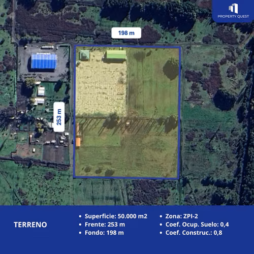 VENTA AMPLIO TERRENO INDUSTRIAL SECTOR PLANTA MASISA - CABRERO