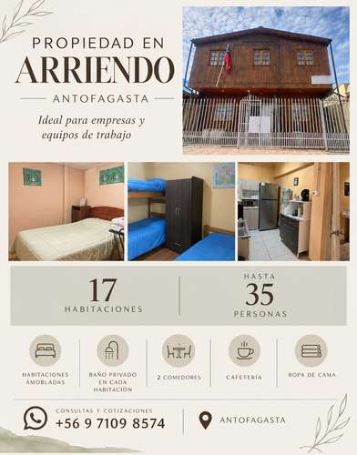 Propiedad amoblada en arriendo para empresas