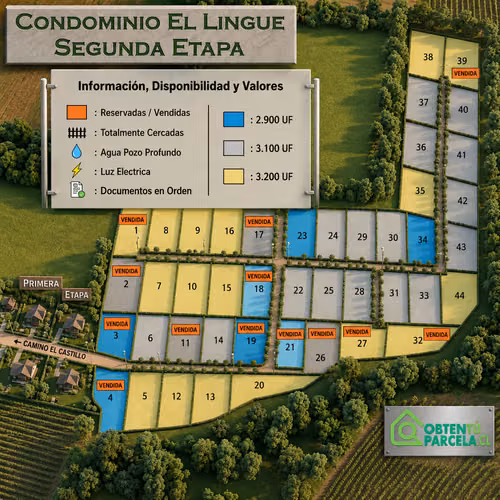 Parcelas Exclusivas en Condominio Consolidado - Terrenos Con Agua, Luz y Cercados