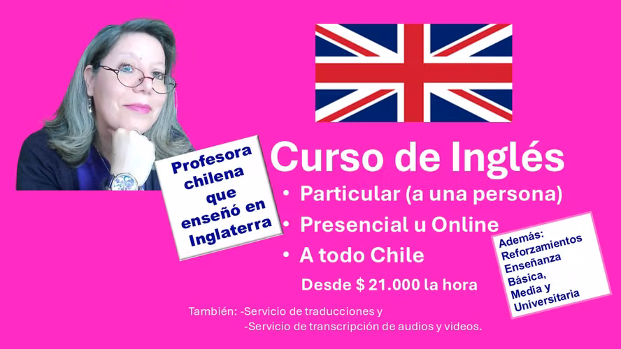 PROFESORA, QUE ENSEÑÓ EN INGLATERRA, CLASES CURSOS INGLÉS PRESENCIALES U ONLINE PARTICULARES
