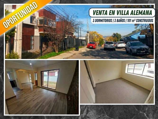 Casa en VENTA 3dorm 3baños Villa Alemana-Metro La Concepción