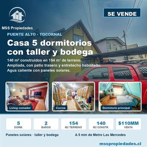 Casa 5D2B Dormitorios Amplios a 5 min Metro Las Mercedes