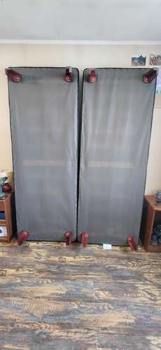 Cama Europea 2 Plazas + Respaldo Negro