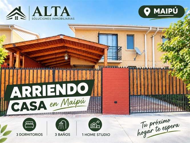 Casa en arriendo / NOVIEMBRE/ Maipú 3D 3B 1HOME OFICE